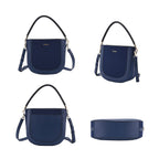 PASSAGE Saddle-Hobo Bag with Detachable Long Strap (Size 26x24x8 Cm) - Navy