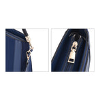 PASSAGE Saddle-Hobo Bag with Detachable Long Strap (Size 26x24x8 Cm) - Navy