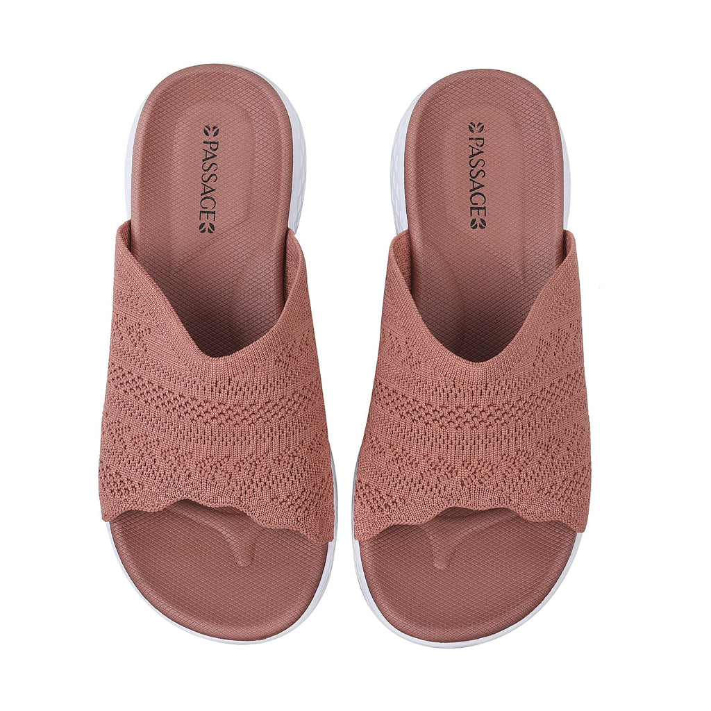 PASSAGE Ladies Flyknit Sandals (Size 3) - Rose Gold