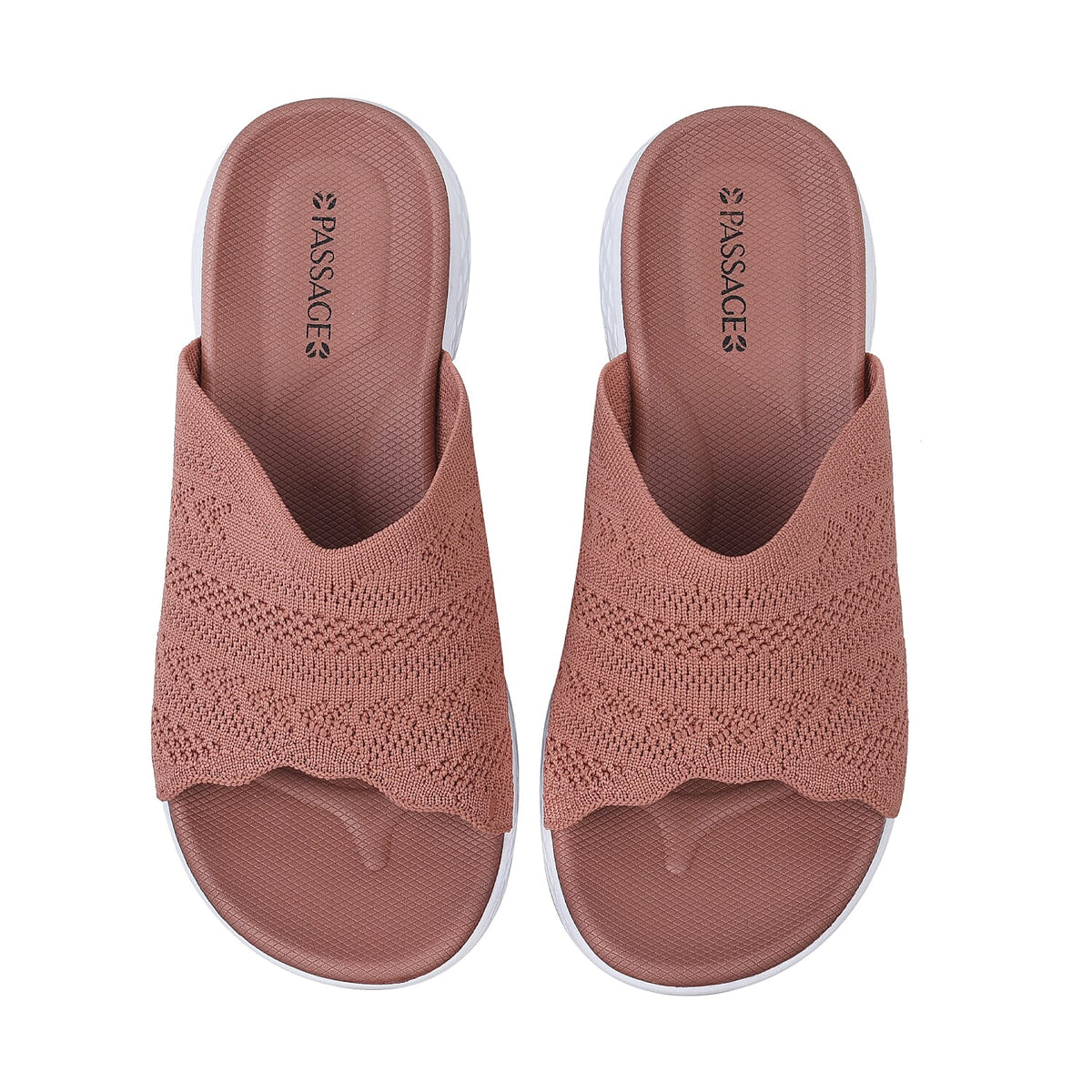 PASSAGE Ladies Flyknit Slippers - Rose Gold 7605670 3