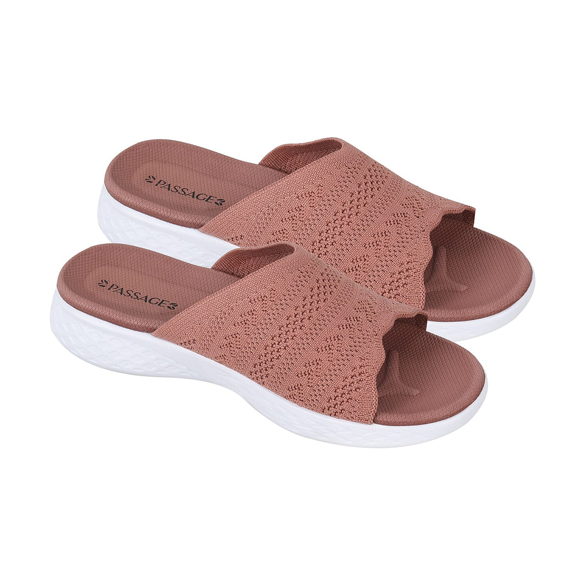 PASSAGE Ladies Flyknit Slippers - Rose Gold 7605670 5