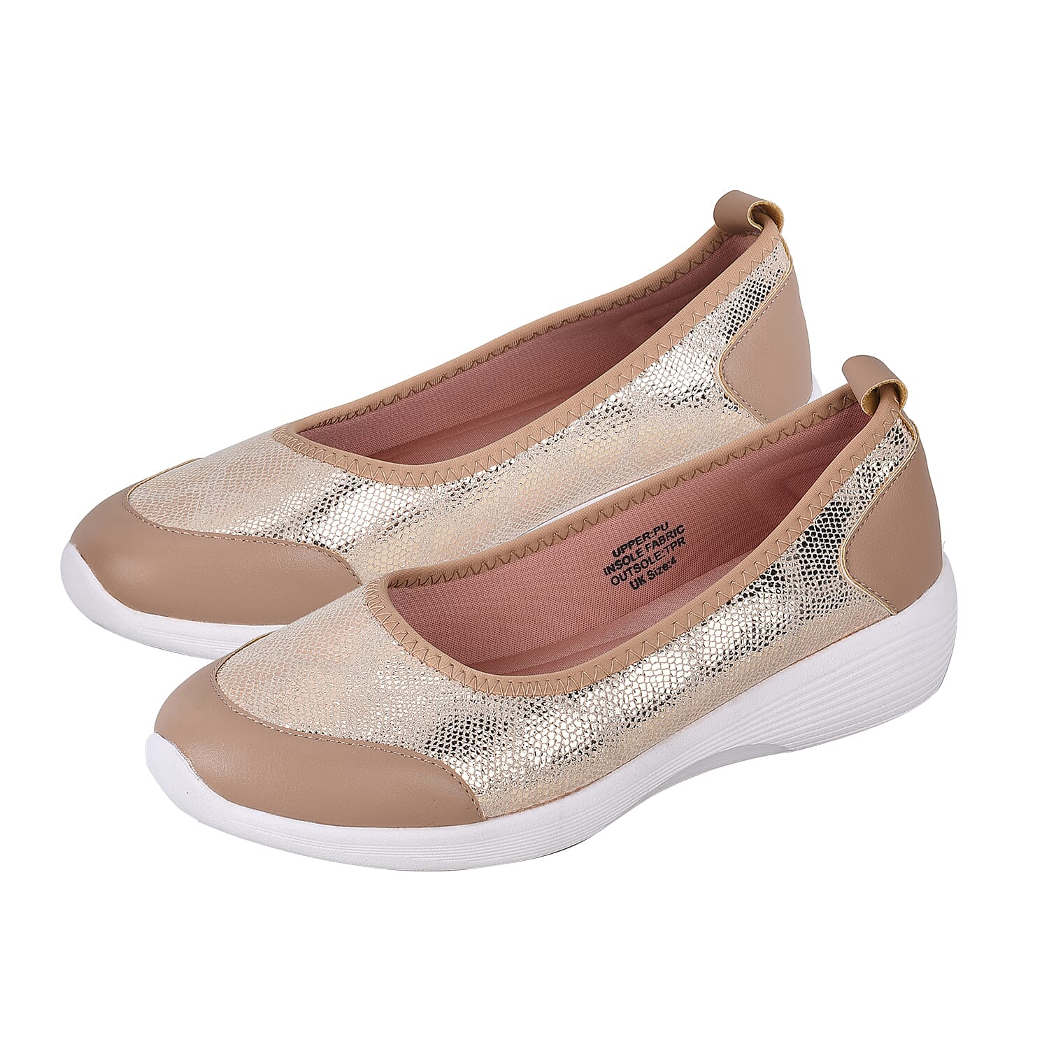 PASSAGE Snake Pattern Ladies Shoes - Golden 7605756 5