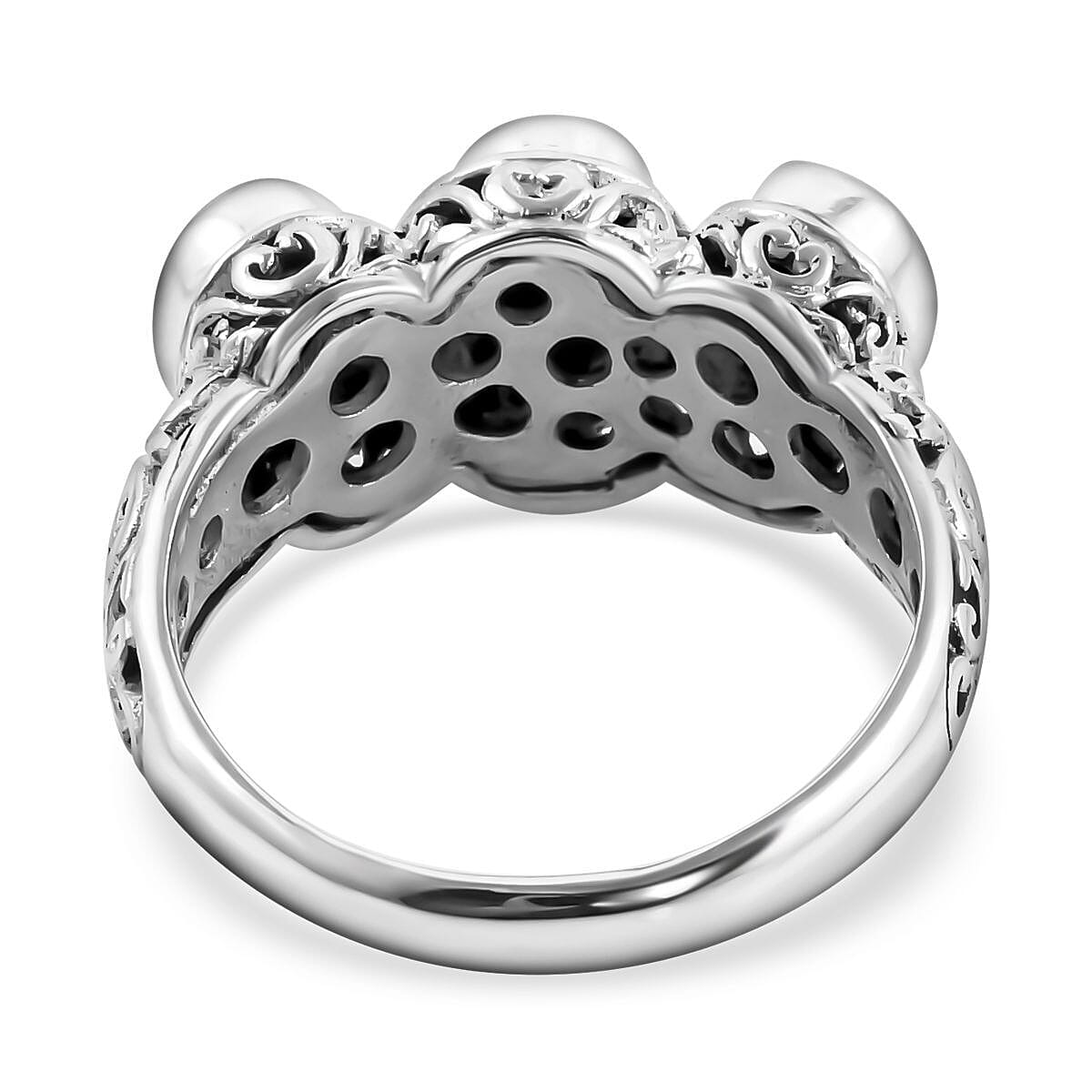 Royal Bali Collection- POLKI Diamond Ring in Sterling Silver 1.65 Ct, Silver Wt. 5.50 Gms 6510486 4