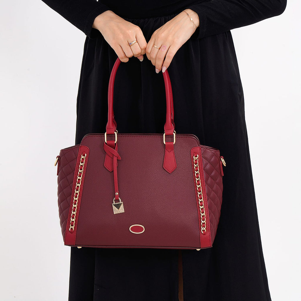 Close Out - Crossbody Bag with Shoulder Strap - Burgundy