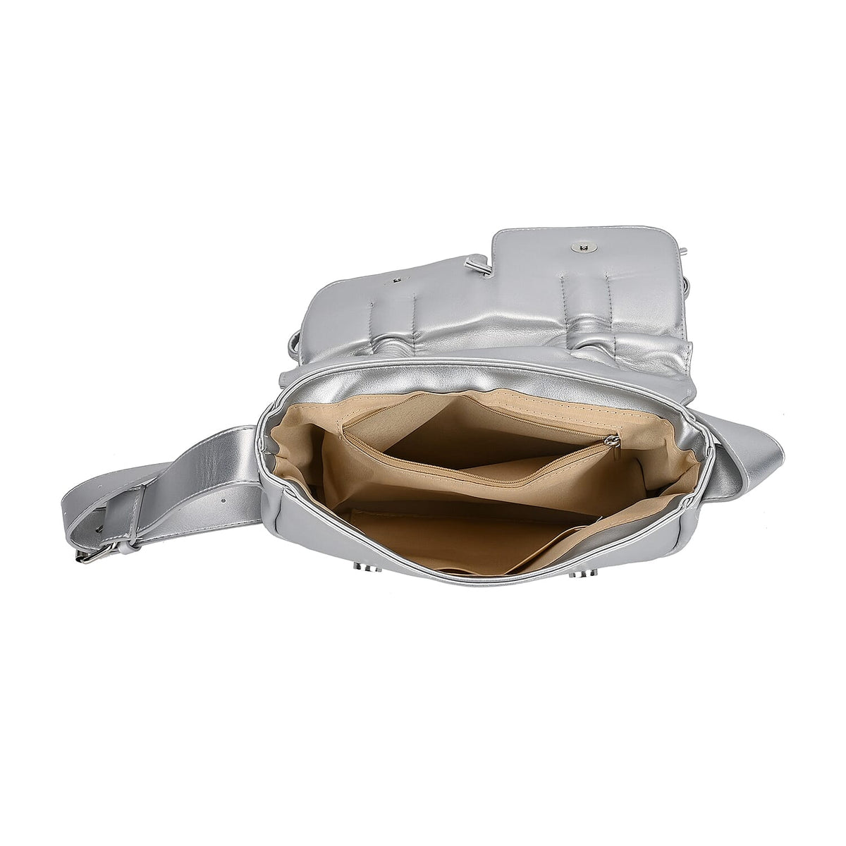 Stylish Bowknot Design Crossbody Bag (Size 27x8x12 cm) - Silver 7852990 9