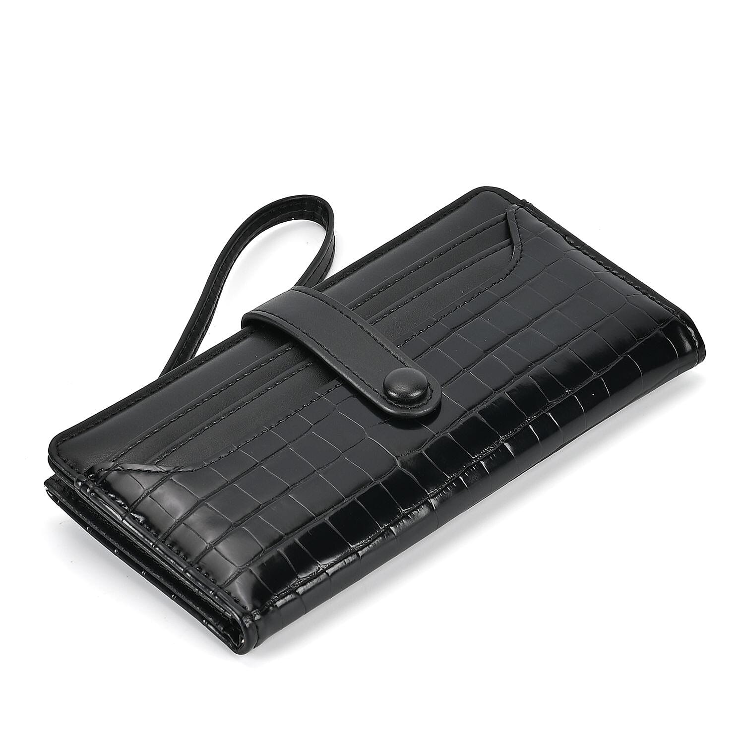 PU Croco Embossed Wallet - Black 7656387 4