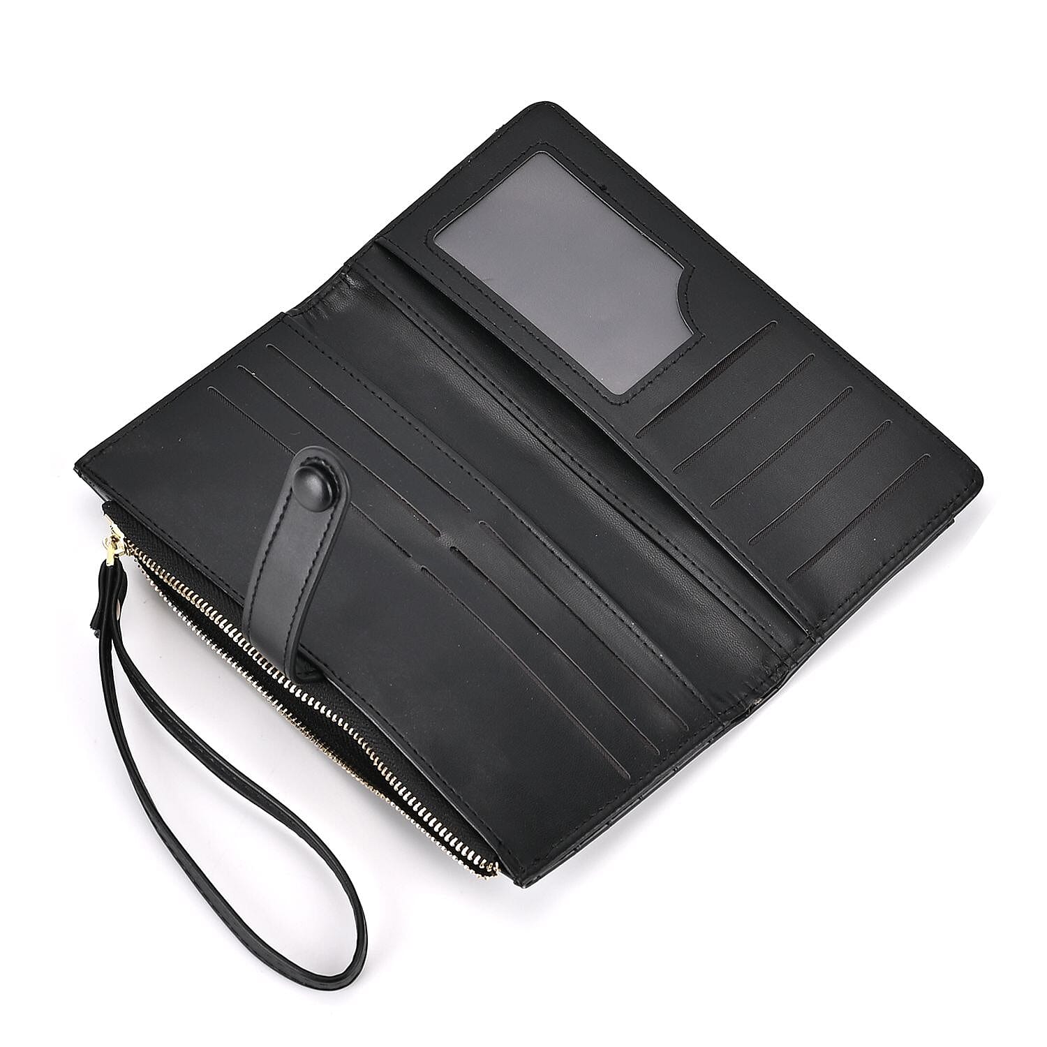 PU Croco Embossed Wallet - Black 7656387 6