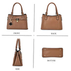 Closeout Deal - Crocodile Embossed Crossbody Bag with Shoulder Strap - Khaki