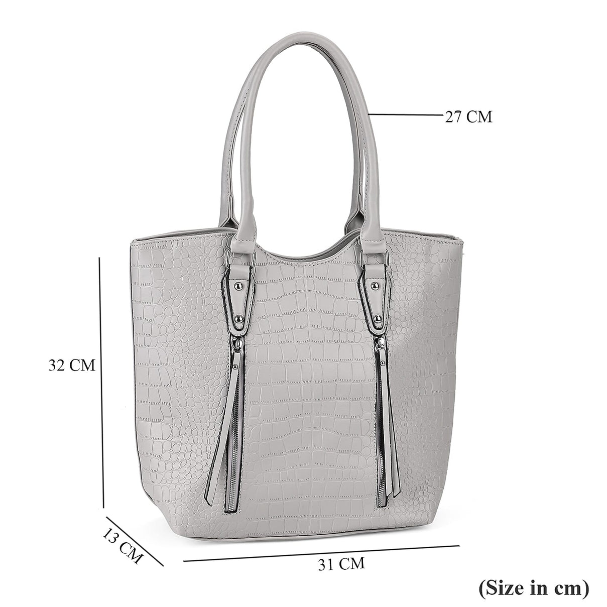 PU Crocodile Tote Bag (Size 31x13x32 cm) - Grey &amp; Black 7673249 6