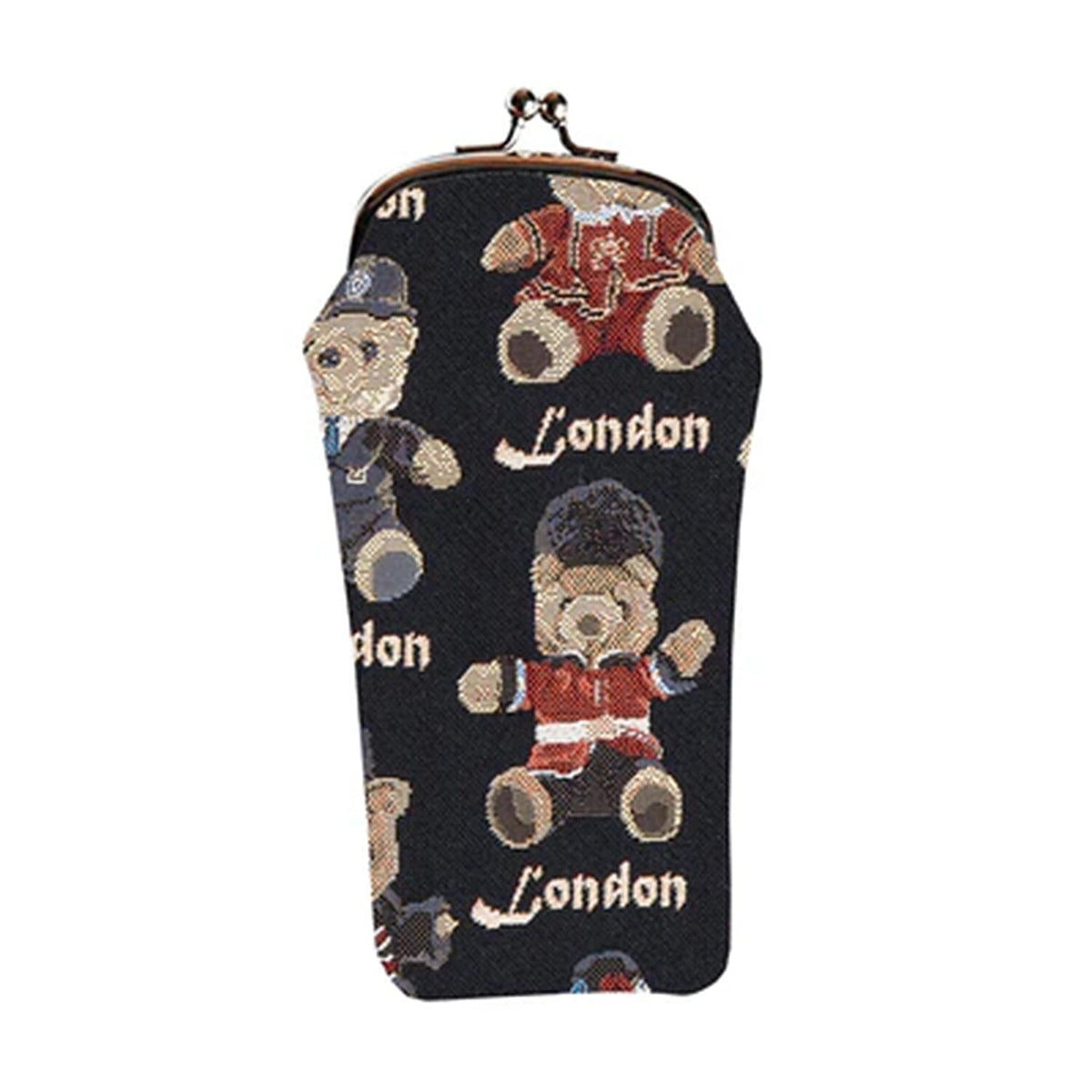 Signare Tapestry London Bear Glass Pouch Bag -- Black 7787292 0