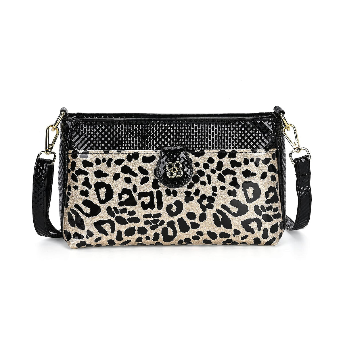 Leopard Patterned Crossbody Bag - Black 7849585 7