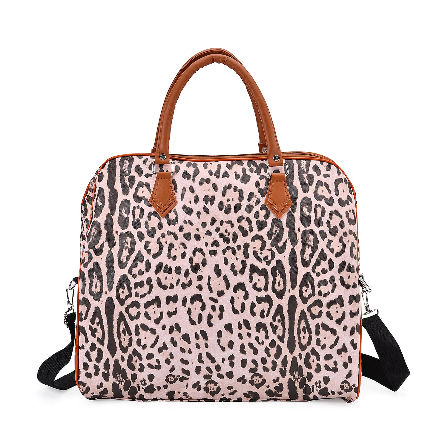 Snake Pattern Tote Bag with Handle Drop &amp; Detachable Shoulder Strap - Peach 8205026 0