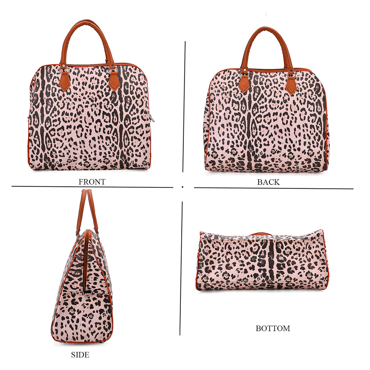 Snake Pattern Tote Bag with Handle Drop &amp; Detachable Shoulder Strap - Peach 8205026 4