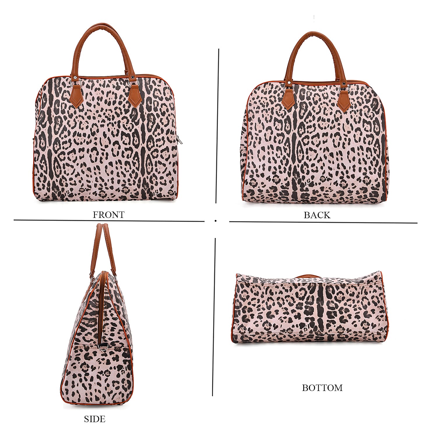 Snake Pattern Tote Bag with Handle Drop &amp; Detachable Shoulder Strap - Peach 8205026 4