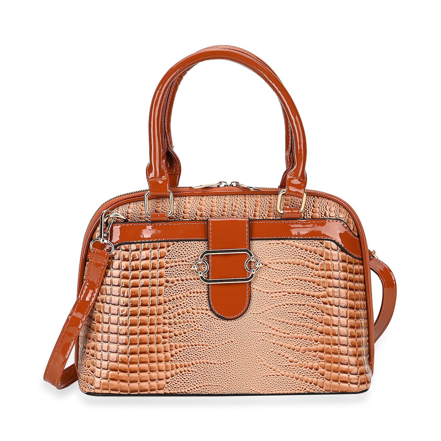 Hong Kong CloseOut-Stylish Lizard Embossed Crossbody Bag (Size 29x13x21 cm) - Beige 7857970 5