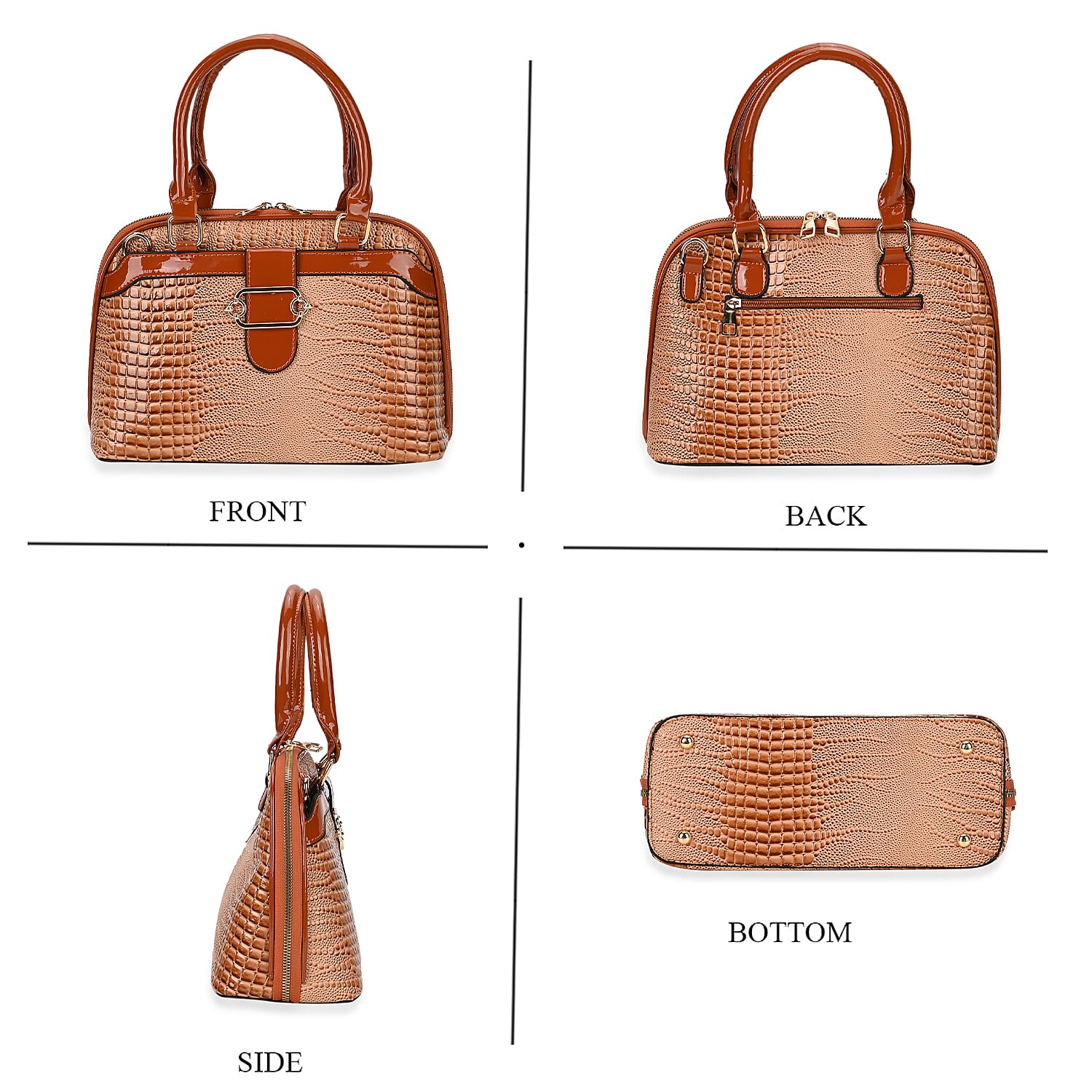 Hong Kong CloseOut-Stylish Lizard Embossed Crossbody Bag (Size 29x13x21 cm) - Beige 7857970 6