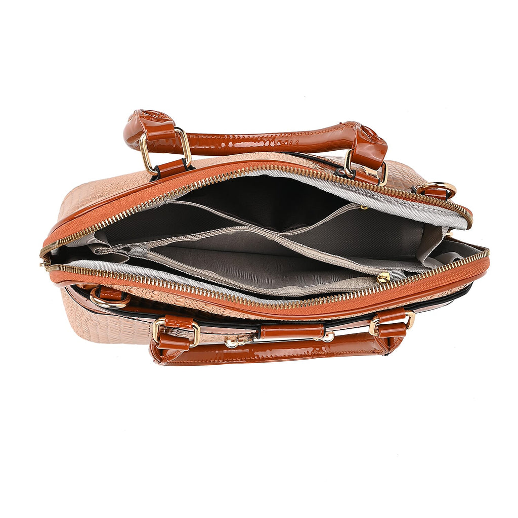 Hong Kong CloseOut-Stylish Lizard Embossed Crossbody Bag (Size 29x13x21 cm) - Beige