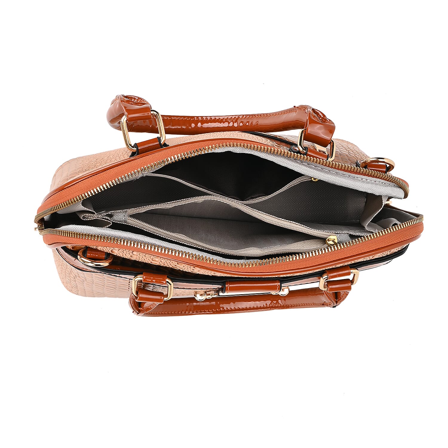 Hong Kong CloseOut-Stylish Lizard Embossed Crossbody Bag (Size 29x13x21 cm) - Beige 7857970 7