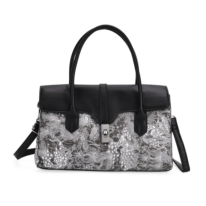 Ocean Pattern Crossbody Bag with Detachable Shoulder Strap - Black 8133013 1