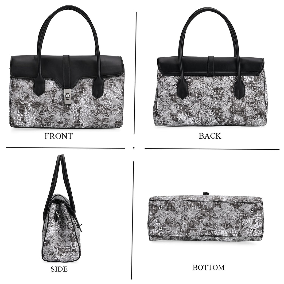 Ocean Pattern Crossbody Bag with Detachable Shoulder Strap - Black 8133013 4