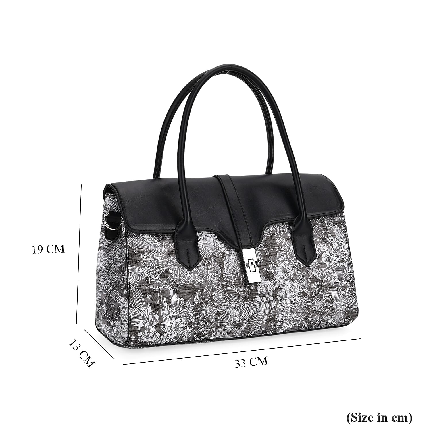 Ocean Pattern Crossbody Bag with Detachable Shoulder Strap - Black 8133013 7