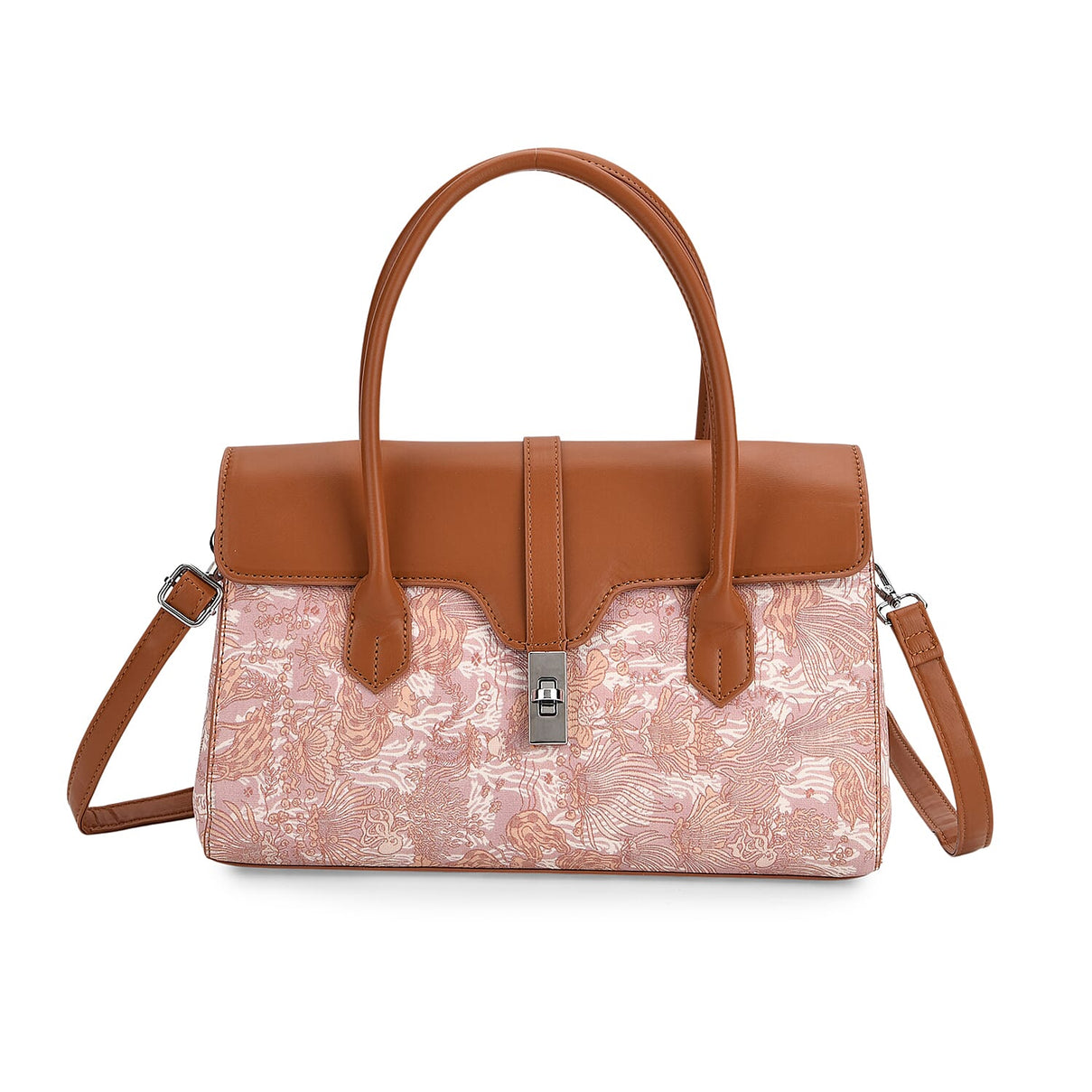 Ocean Pattern Crossbody Bag with Detachable Shoulder Strap - Brown V32529364 0