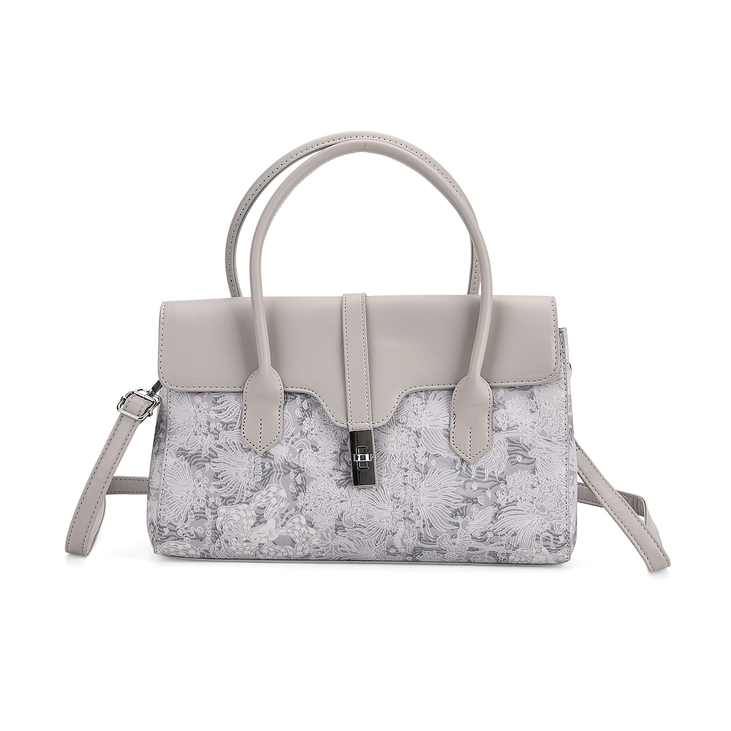 Ocean Pattern Crossbody Bag with Detachable Shoulder Strap - Grey V32539242 0