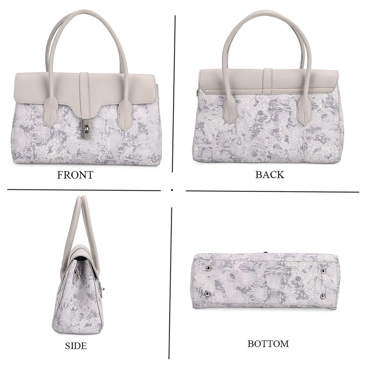 Ocean Pattern Crossbody Bag with Detachable Shoulder Strap - Grey V32539242 4