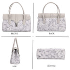 Ocean Pattern Crossbody Bag with Detachable Shoulder Strap - Grey