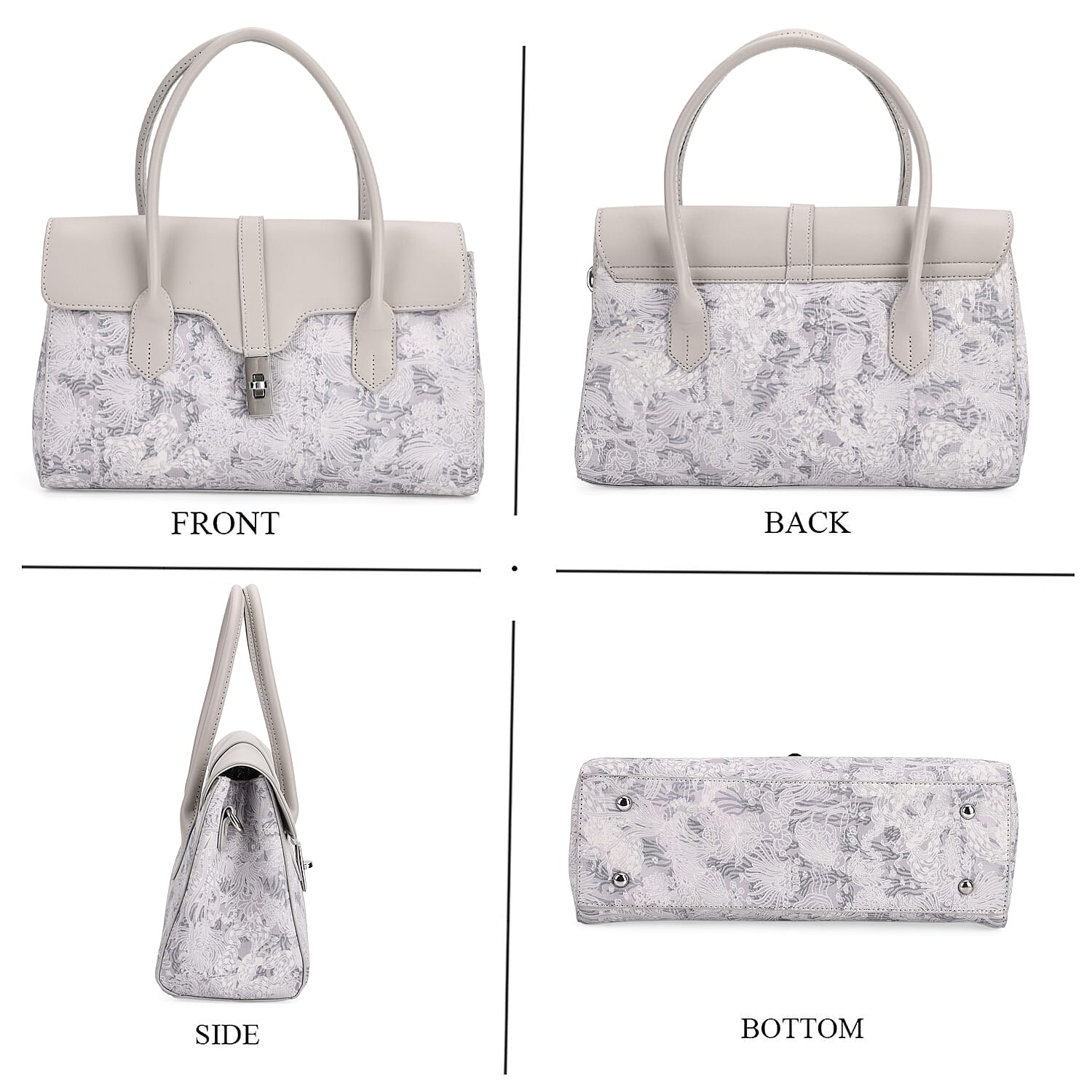 Ocean Pattern Crossbody Bag with Detachable Shoulder Strap - Grey V32539242 4
