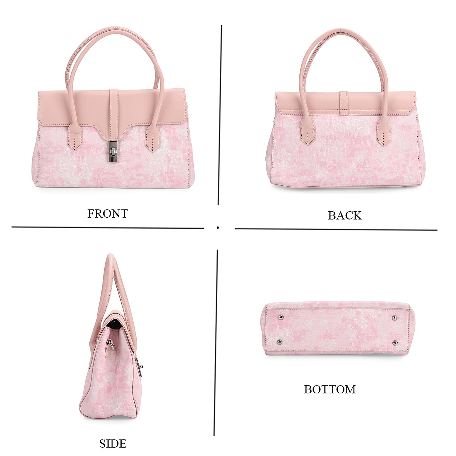 Ocean Pattern Crossbody Bag with Detachable Shoulder Strap - Pink 8133000 4