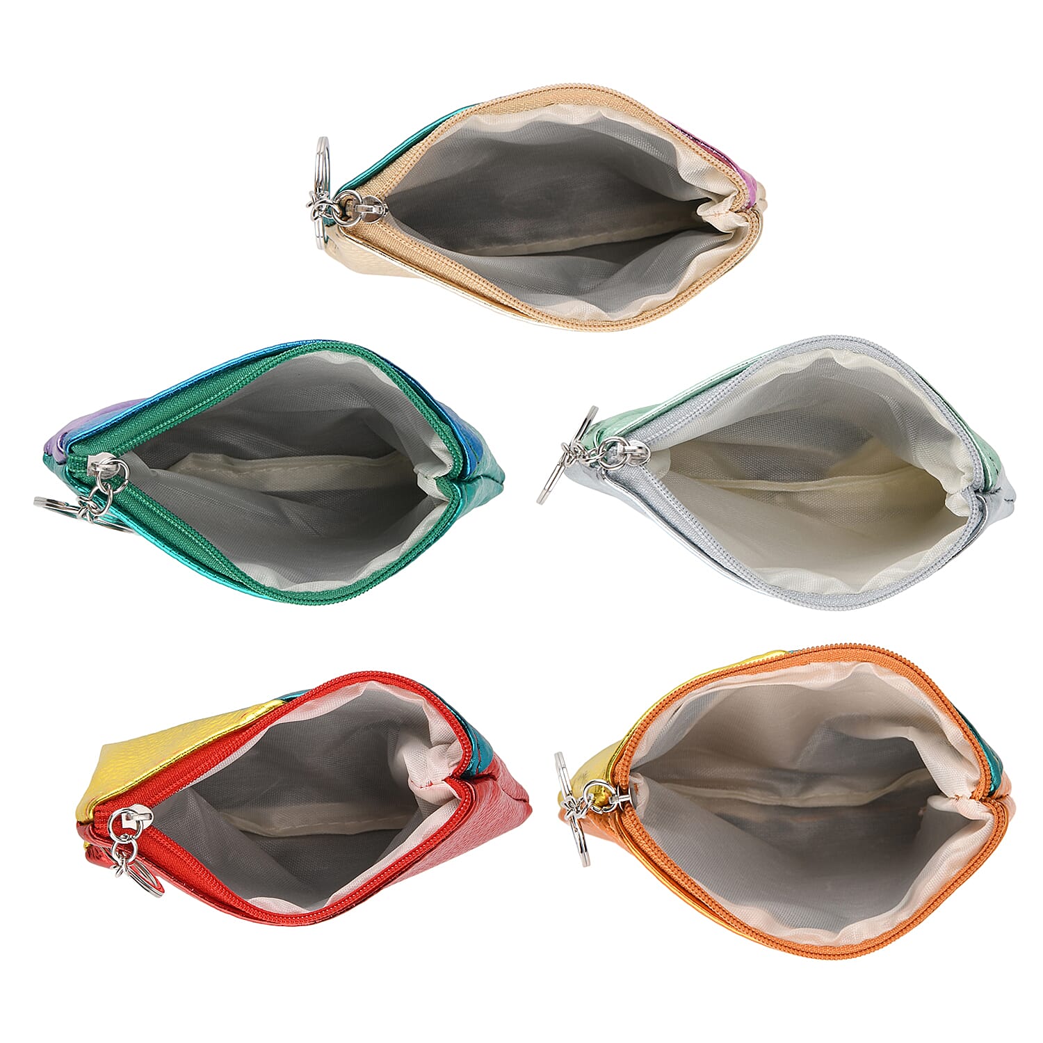 Set of 5 Mini Pouches (10 x 9 x 3.5cm) - Multi-Colour V32492435 5