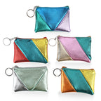 Set of 5 Mini Pouches (10 x 9 x 3.5cm) - Purple, Blue, Silver, Pink, & Gold