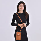 PU Crossbody Cellphone Bag (Size 11x4x19 cm) - Brown