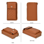 PU Crossbody Cellphone Bag (Size 11x4x19 cm) - Brown