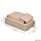 PU Crossbody Cellphone Bag (Size 11x4x19 cm) - Khaki