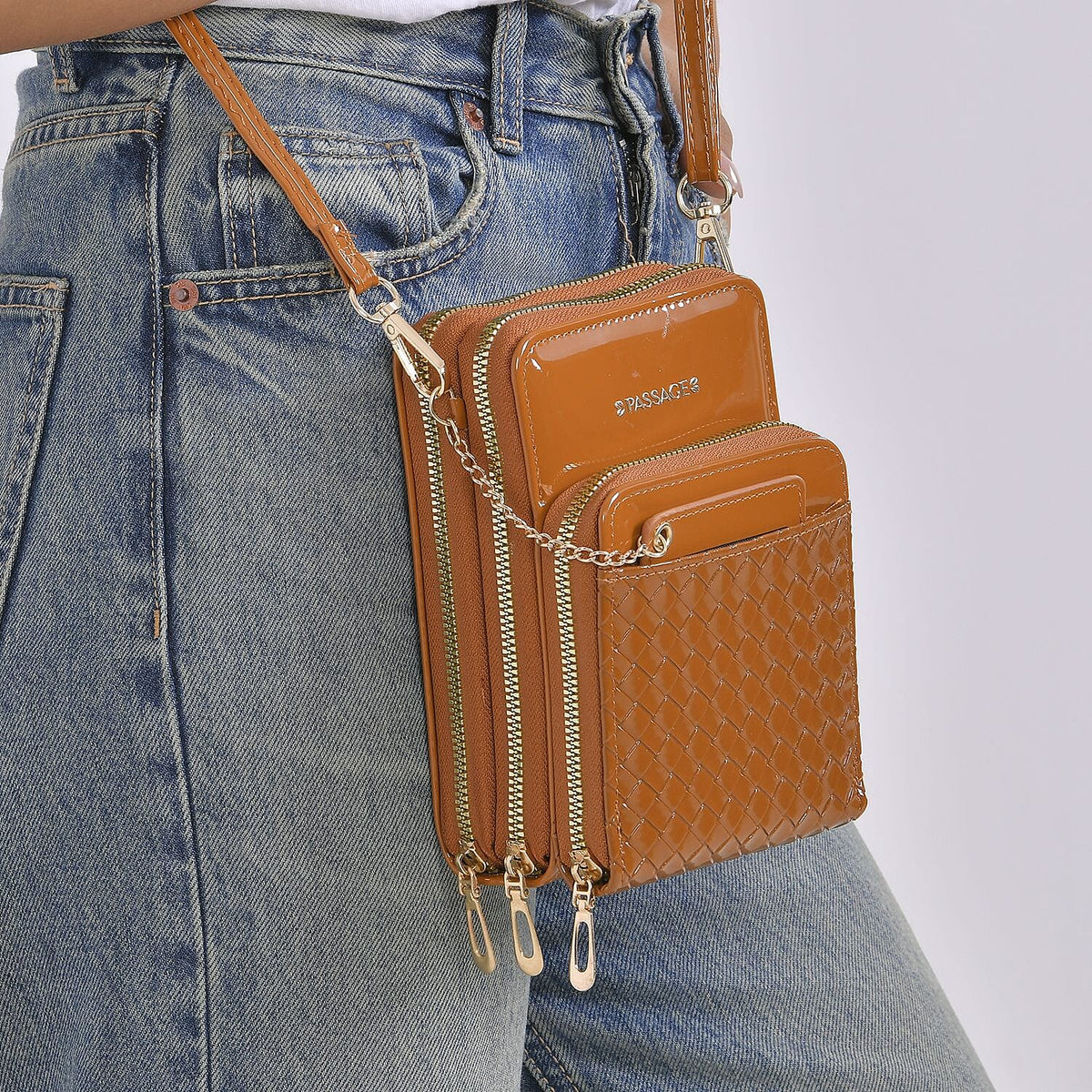 Crossbody Cell Phone Wallet Bag (Size 11x6x17 cm) - Brown 7827891 6