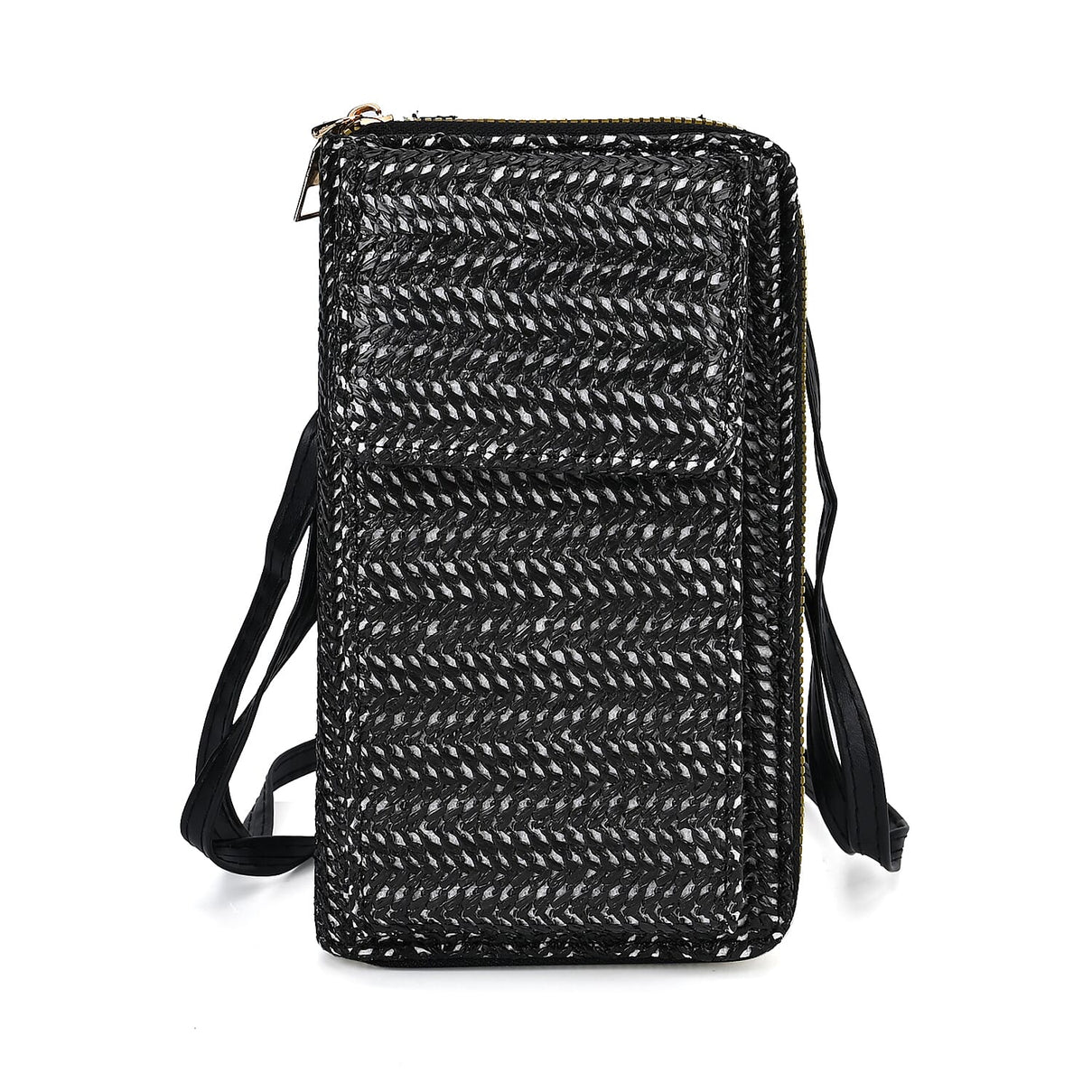 Leatherette Crossbody Cellphone Bag with Long Strap - Black 7748415 0
