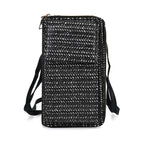 Leatherette Crossbody Cellphone Bag with Long Strap - Black