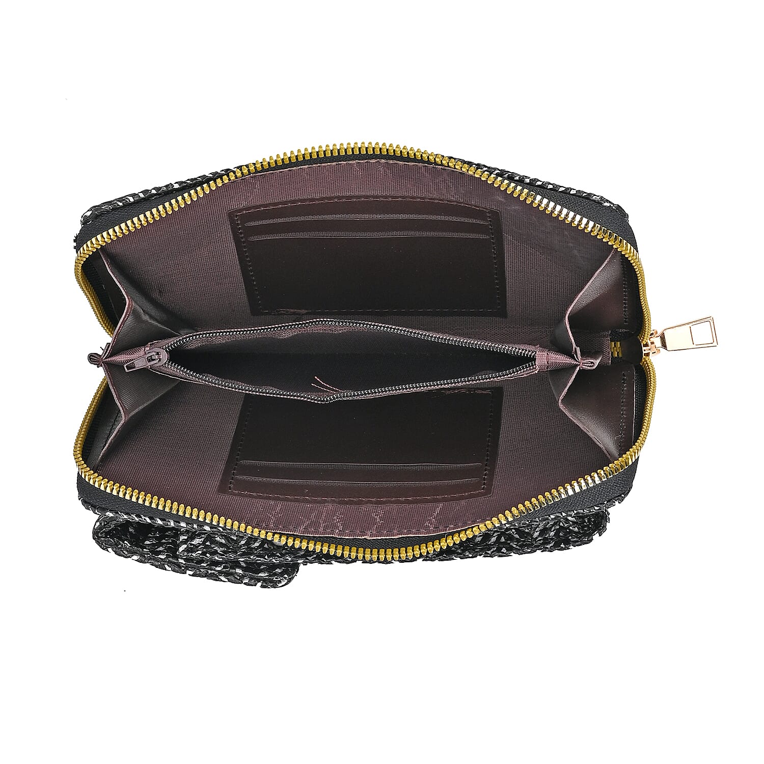 Leatherette Crossbody Cellphone Bag with Long Strap - Black 7748415 4