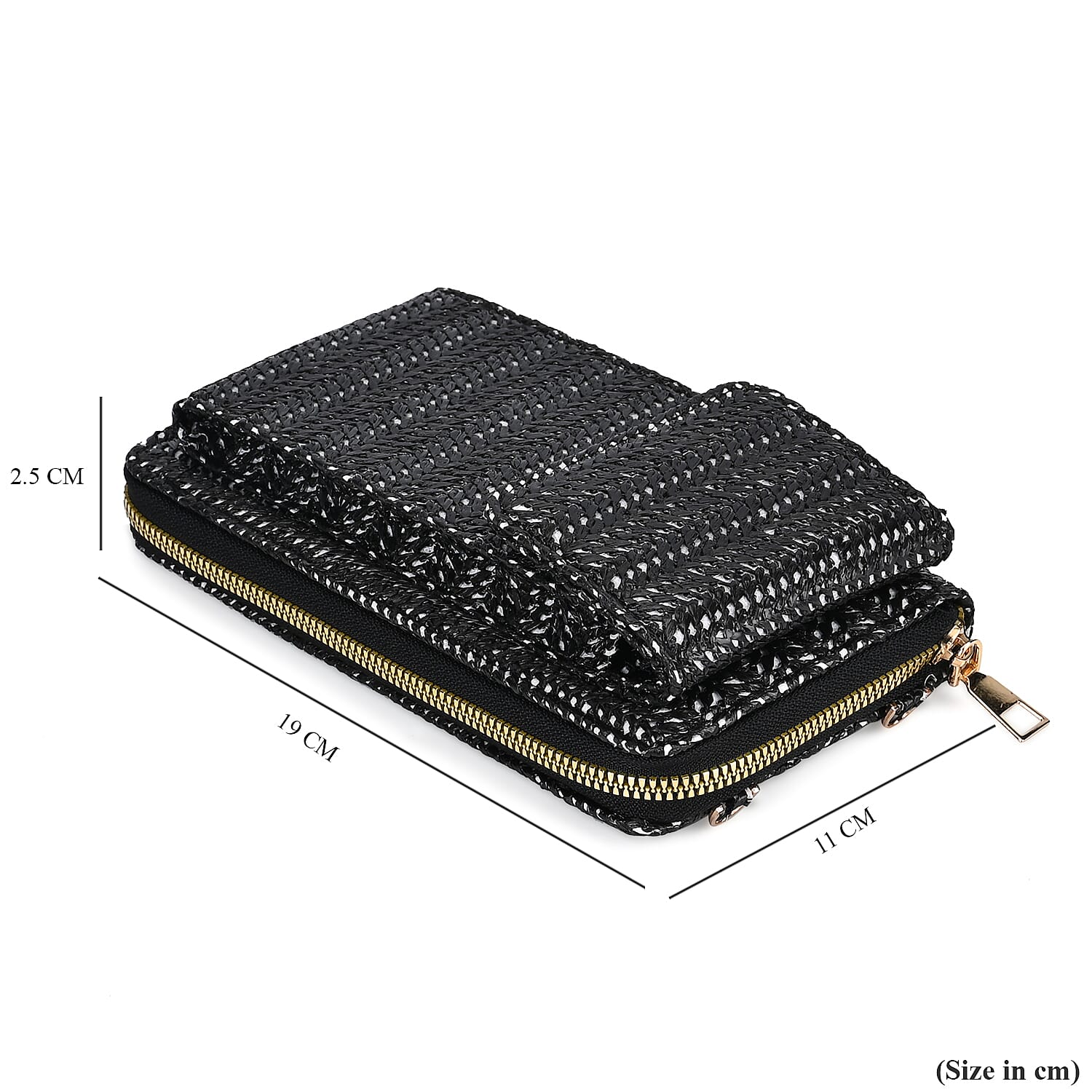 Leatherette Crossbody Cellphone Bag with Long Strap - Black 7748415 6