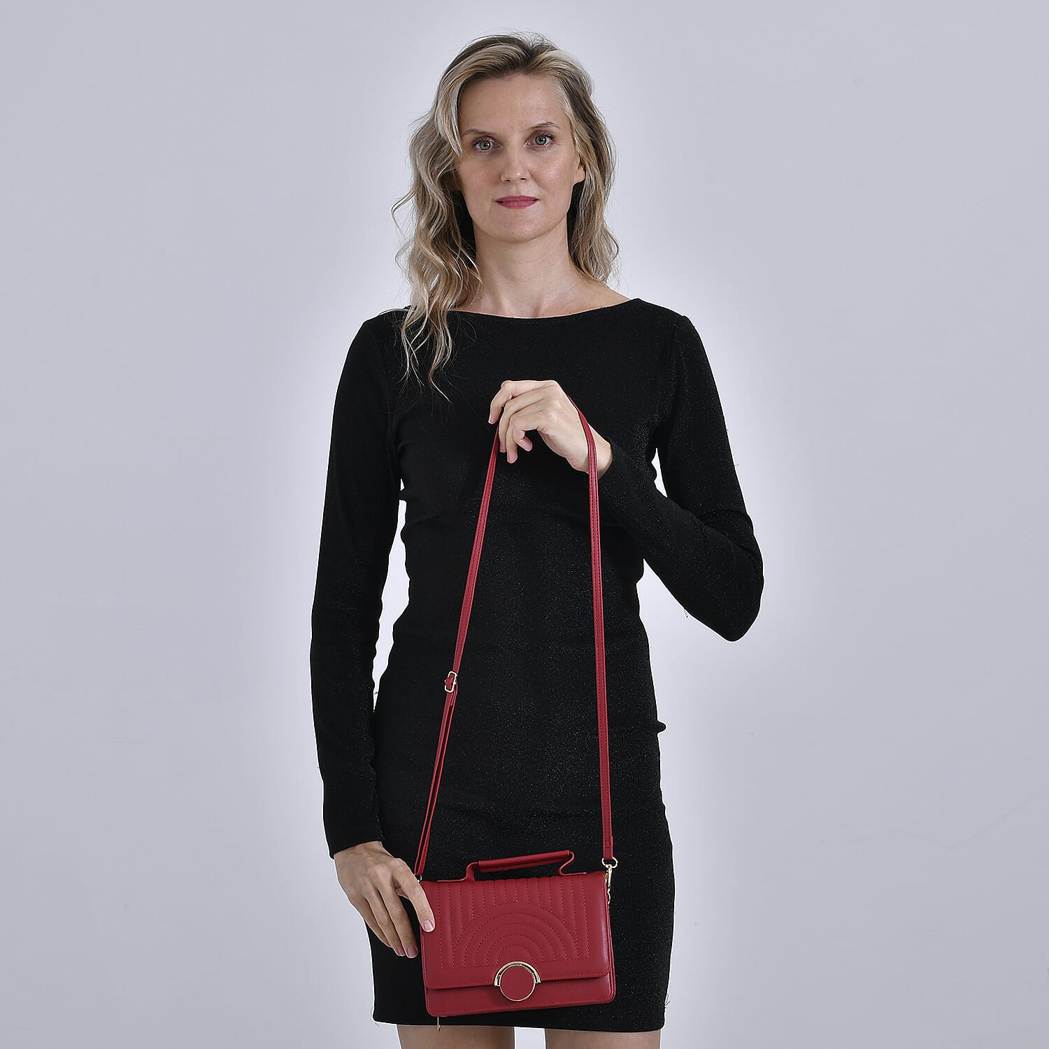 Designer Inspired 2-in-1 PU Crossbody Bag (Size 21x8x14 cm) - Burgundy 7851355 9