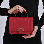 Designer Inspired 2-in-1 PU Crossbody Bag (Size 21x8x14 cm) - Burgundy