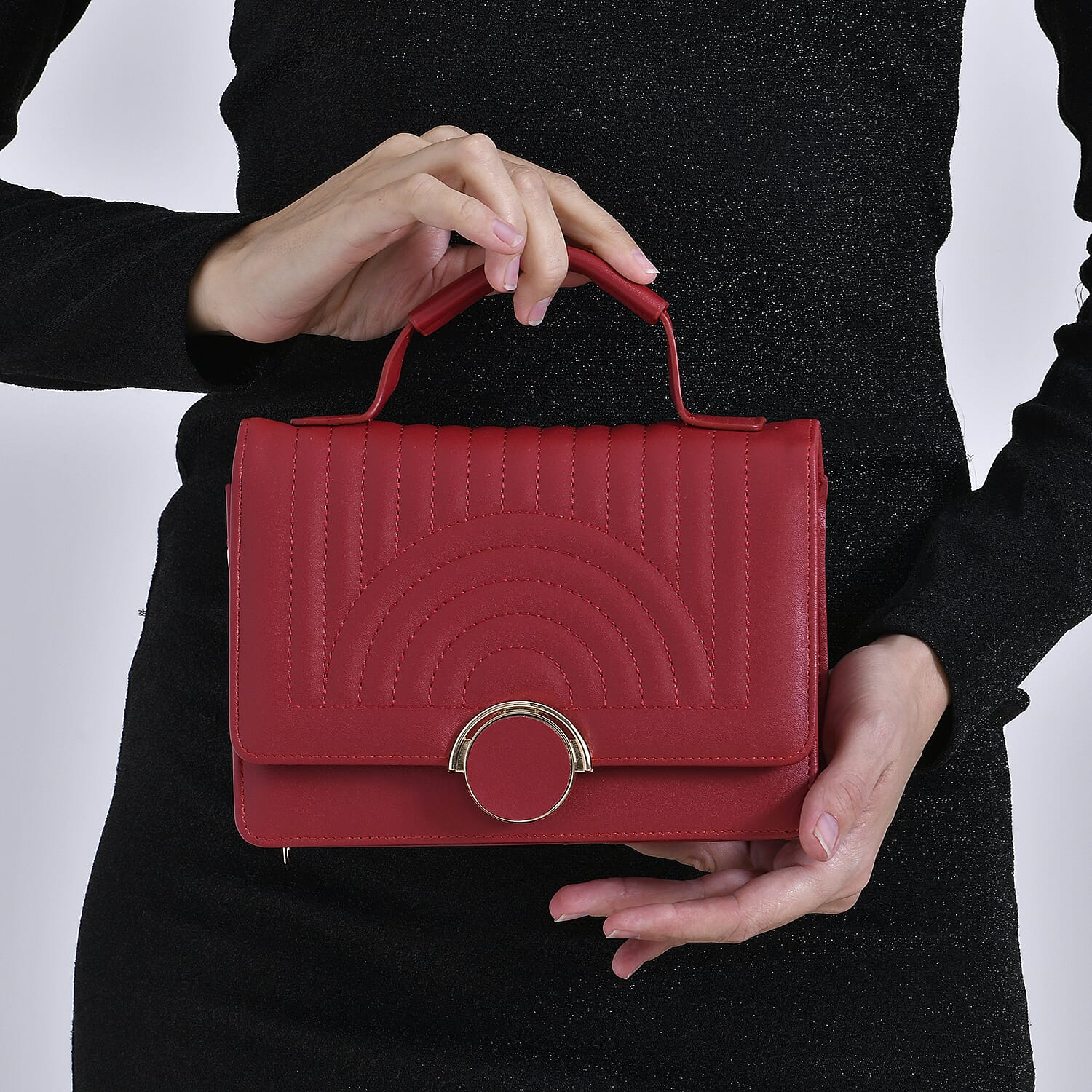 Designer Inspired 2-in-1 PU Crossbody Bag (Size 21x8x14 cm) - Burgundy 7851355 10