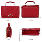 Designer Inspired 2-in-1 PU Crossbody Bag (Size 21x8x14 cm) - Burgundy