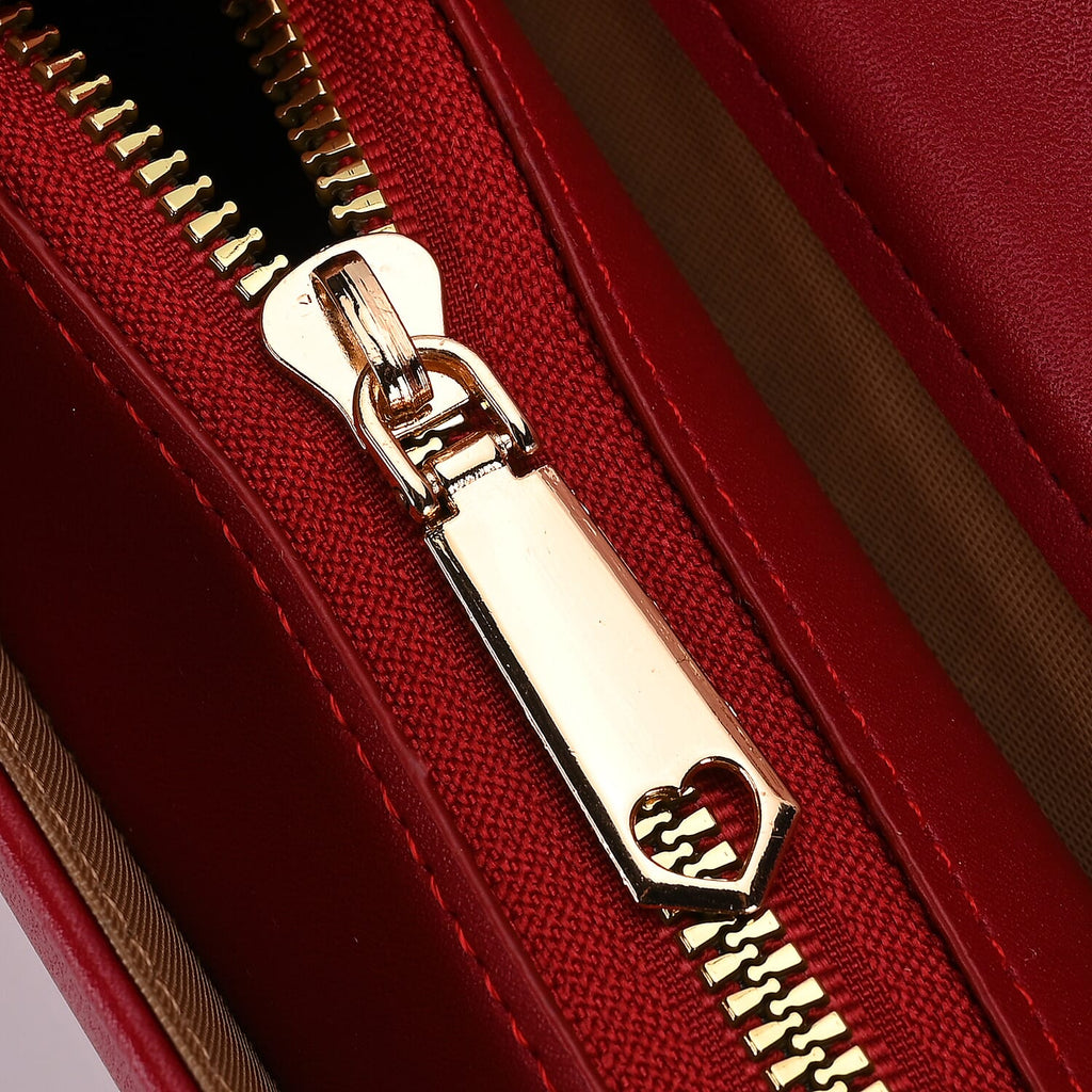 Designer Inspired 2-in-1 PU Crossbody Bag (Size 21x8x14 cm) - Burgundy