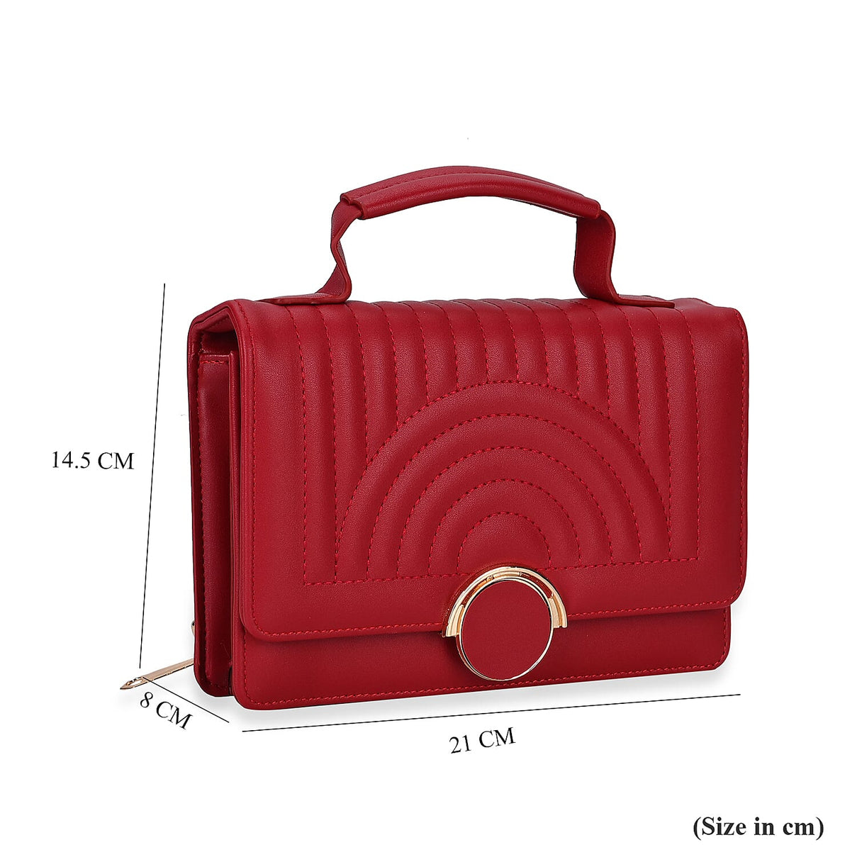 Designer Inspired 2-in-1 PU Crossbody Bag (Size 21x8x14 cm) - Burgundy 7851355 14