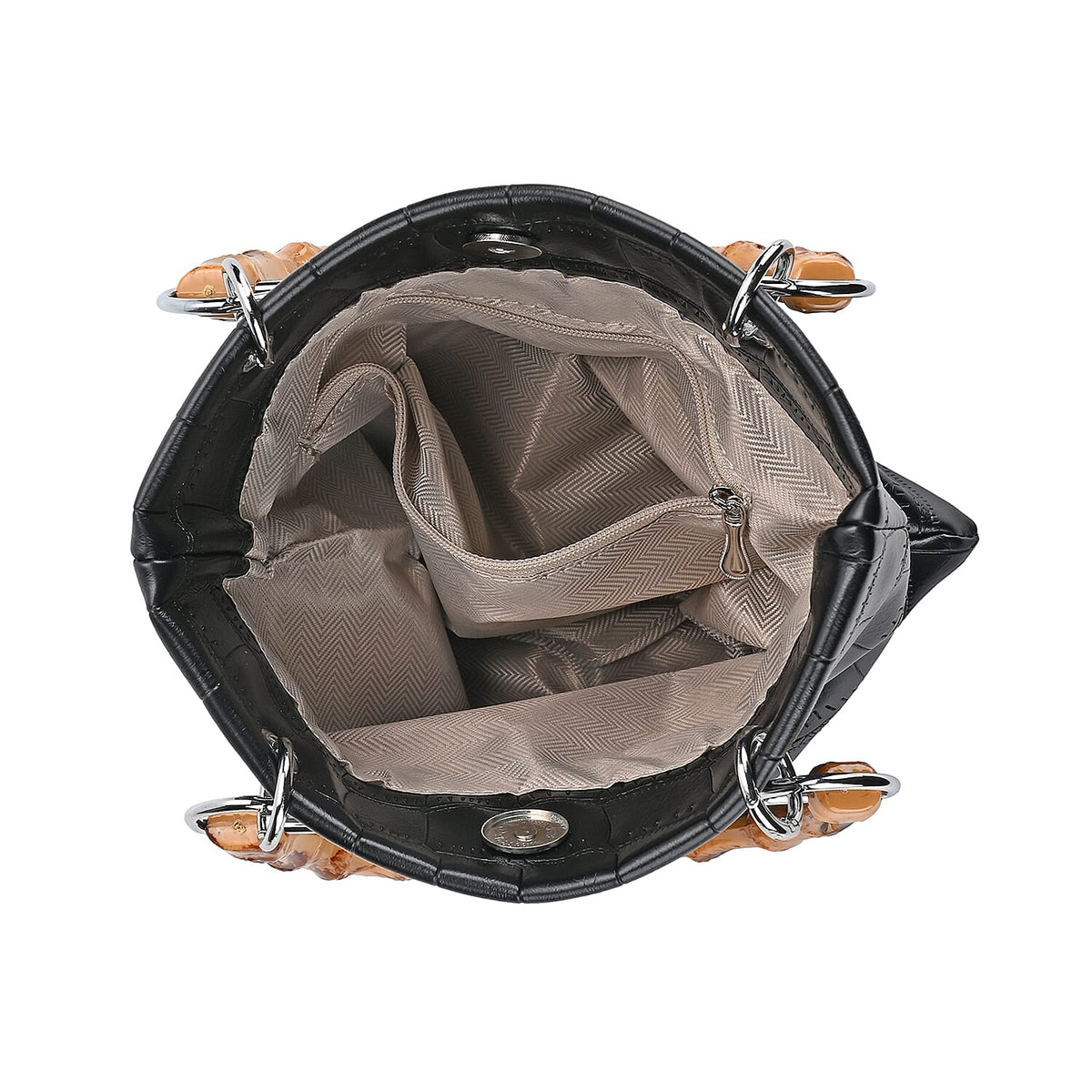 Leatherette Croc Pattern Crossbody Bag with Handle Drop V32576066 5