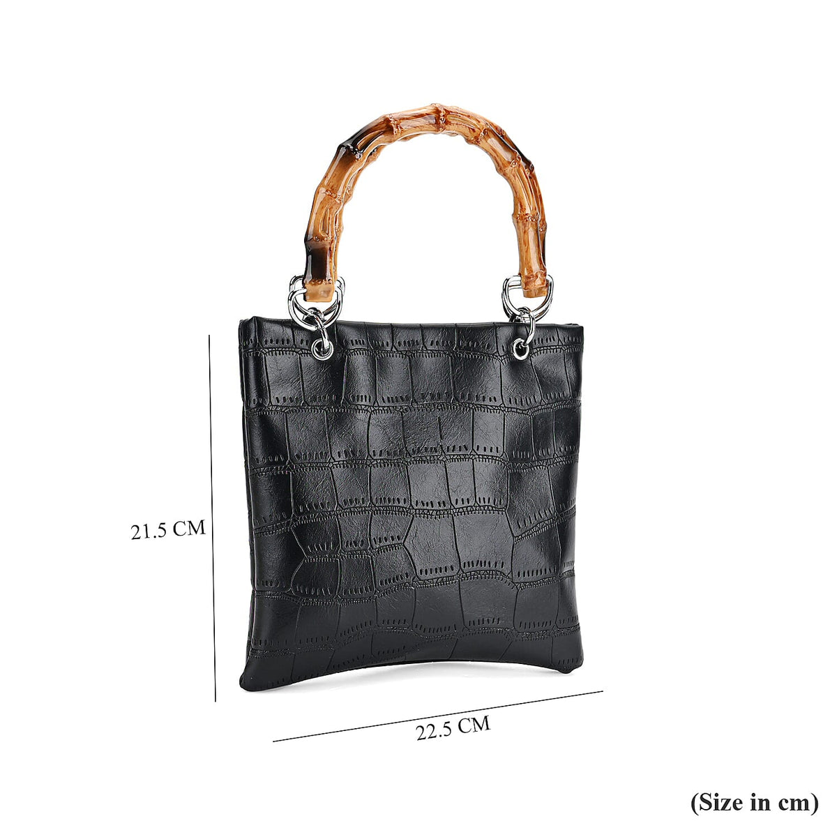 Leatherette Croc Pattern Crossbody Bag with Handle Drop V32576066 6