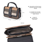 Closeout Deal Plaid Pattern Crossbody Bag with Detachable Strap - Black